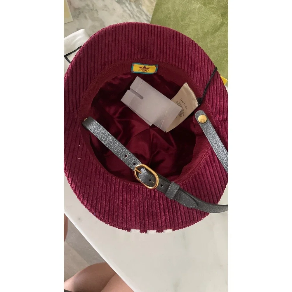Gucci + Adidas GG Foldable Corduroy Golf Hat 'red'